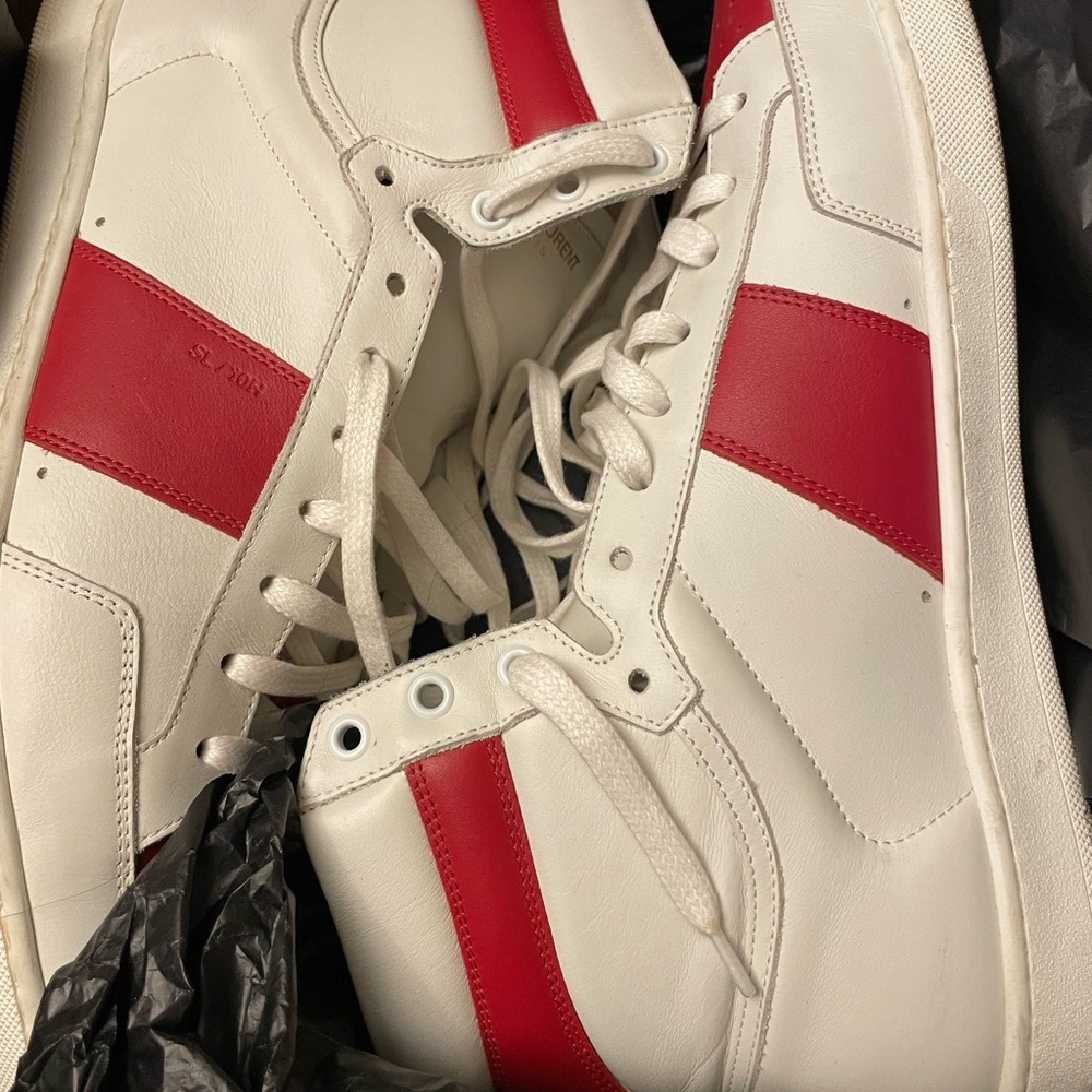 Saint Laurent Red and White Men's Sneakers size 13